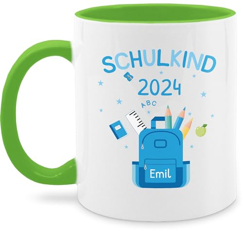 Tasse Tassen 325ml - Schulkind 2025 Geschenk Schulanfang Geschenke Einschulung Geschenk Schulkind I - 325 ml - Hellgrün - meerschweinchen-tasse personalisierte einschulungsgeschenke schulanfänger