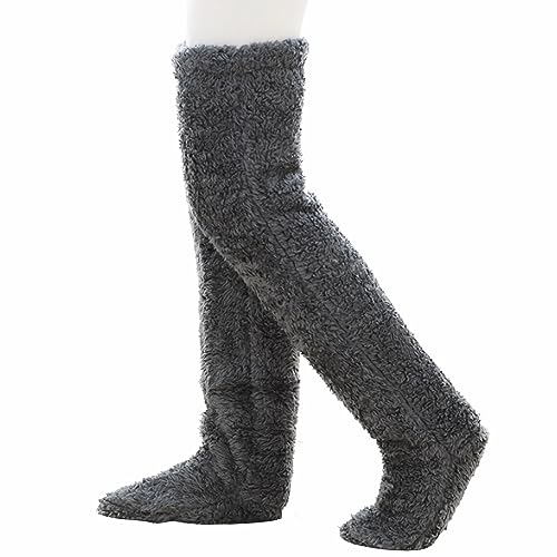 Warm Stulpen Winter Kniewärmer Elastische Beinwärmer Unisex Beinstulpen Plüsch Damen Kniestrümpfe Warm Kuschelsocken Atmungsaktiv Knöchelwärmer Frauen Männer Rutschfest Beinlinge für Indoor