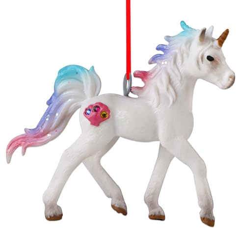 D24TIME Einhorn Ornamente für Weihnachtsbaum 2023 Einhorn Weihnachten Dekorative Hängende Ornament Weihnachten Andenken Regenbogen Einhorn Pferd Geschenke für Frauen Mädchen Jungen Kinder Weihnachten