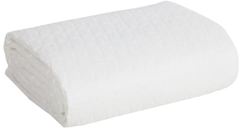Eurofirany Karierte Tagesdecke BONI3 Gesteppter Bettüberwurf Steppung Ganzjährige Decke Elegante Steppdecke Einfarbig Karomuster (weiß, 70 x 160 cm)
