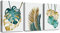 MHARTK66 Tableau Decoration Murale Salon Moderne Toile Monstera Doré et Vert Affiche Décoration Plantes Vertes Impression sur Toile Decoration Murale Chambre Salle de Bain