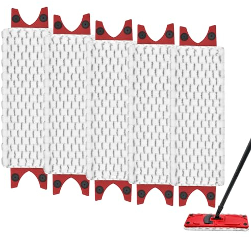 DLAIMI 5PCS Replacement Mop Pad compatible with Vileda 1-2 Spray, Microfibre Refill Head Replacement Pads for Vileda 1-2 Spray Mop/Ultramax/UltraMax Plus/Easywring (GREY-5)