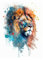 MEIYUDA 5D Diamond Painting Erwachsene Kits Tintenlöwe, DIY Diamond Painting Bilder, Buntes Malen Nach Zahlen Full Drill Cross Stickerei Malerei Kits für Home Wand Décor 30x40cm