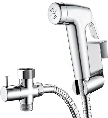 SIEYESCITY Handheld Bidet Sprayer Kits for UK Toilet Douche_ Shattaf Bidets with Bidet Hose, Spray Holder and T-Adapter