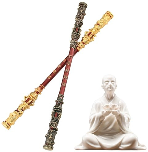 DFFMQSJ Lustiger 2-teiliger Monkey King-Stab und Zen-Ständerhalter für Gaming-Schreibtisch, Computer-Schreibtisch-Dekor für die Black Myth Wukong Alloy Ruyi Golden Cudgel-Spielesammlung(White)