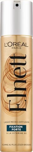 L'Oréal Paris - Laque Fixation Forte - Tenue Longue Durée 48H Indétectable - Maintien Souple Sans Résidus - Nouvelle Formule - Enrichi en Vitamine B5 - Elnett Satin - 200 ml