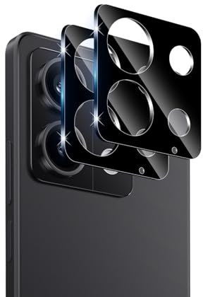 Datree para Xiaomi Redmi Note 13 5G Protector de Pantalla Lente de Cámara (Negro), 2 Piezas 9H Dureza HD Anti-Arañazos Cristal Templado Cámara Trasera Lente Protector