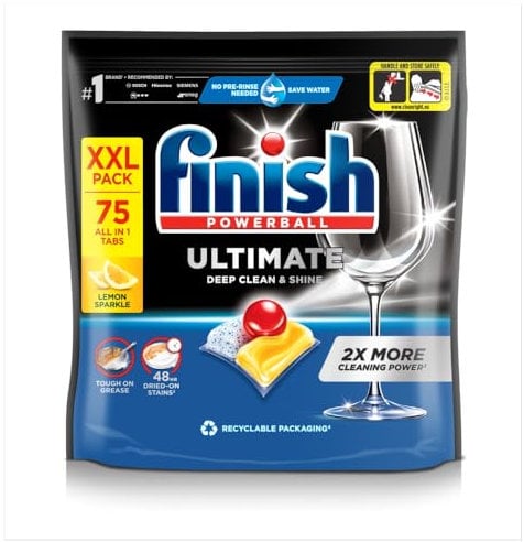 Finish Ultimate Lemon Dishwashing Tablets 75pk