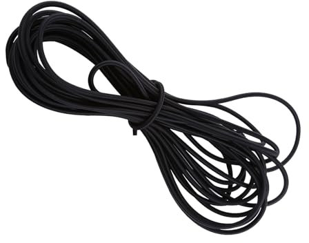 Cordon élastique élastique pour Kayak, Longue Durée, Extensible, Rond, Sangle D'arrimage, Sangle de Remorque, Corde élastique pour Bateau, Camping, Tente, Artisanat (Black 5mm 10M)
