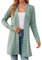 XUEJIANN Cardigan da donna a maniche lunghe ritagliato lavorato a maglia Sarment maglione aperto davanti lungo per maglione cappotto lime cardigan per le donne, Verde, L