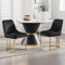 Ya-Home Chaises de Salle à Manger en Velours avec Pied Doré Chaises Salle à Manger Lot de 2 Chaise de Cuisine Moderne, Noir