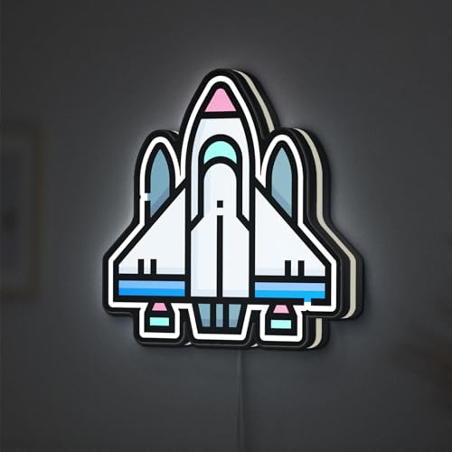 Ancfun Spaceship 3D Novelty Light Box for Sci‑Fi Fans, Game Room Decor, Ideal for Rocket Enthusiasts (Width 16 inch, 40cm)