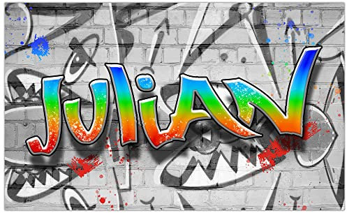 timalo Poster personalisiert mit Namen | 140 x 61 cm Graffiti, Streetart, Backsteinwand | Gamer Bild für die Wand Jugendzimmer Gaming Motiv für Teenager Jungen und Mädchen Zimmer