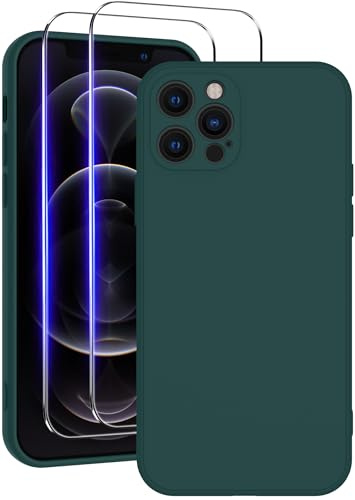 Qasyfanc Soft Silicone Case for iPhone 12 pro, Dark Green