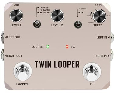 Luocute Gitarren-Looper-Pedal, 11 Wiedergabearten, 10-Minuten-Aufnahme, 24-Bit-Sampling, mit Struktur aus Zinklegierung, Gitarren-Loopers-Sampler-Effekte für Elektrische Effekte und Bass