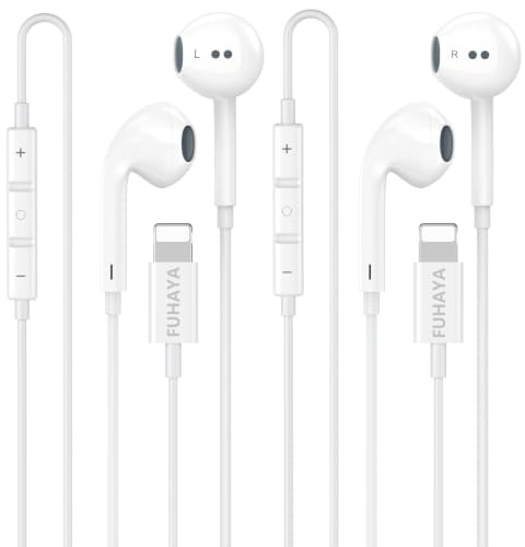 [Apple MFi Certified] iPhone Earphones Wired With Lightning Connector 2Pack