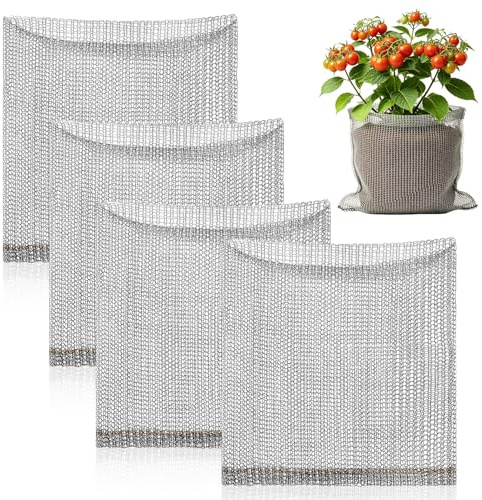 BSTDAYEVER WüHlmauskorb Wurzelschutz pflanzkorb Wühlmausschutz Edelstahl | 4stk Pflanzenwurzelschutz Wühlmausgitter 35x35cm Wiederholbar Rostschutz Korrosion für Schutz Wurzeln Bäume Blumen Gemüse