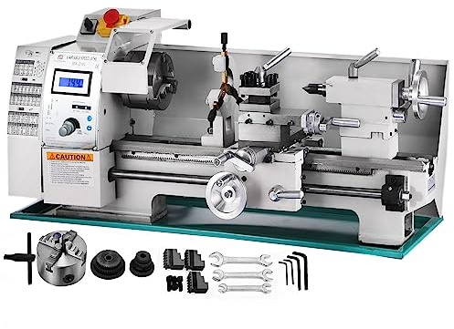 Tornio in metallo 750W 8x16 pollici 2500 RPM Mini tornio da banco a velocità variabile del mandrino for la lavorazione di pezzi precisione Funzionamento Stabile