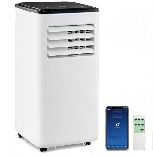 RELAX4LIFE Condizionatore Portatile 9000BTU Freddo/Caldo 4-in-1, Pompa di Calore con WiFi e APP, Timer 24h, Deumidificatore e Ventilatore, Bianco, 20m²