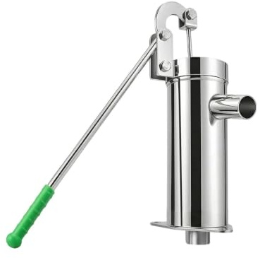 Schwengelpumpe Komplett Set Edelstahl Handpumpe Gartenpumpe für Garten | Brunnen Handwasserpumpe Manuelle Wasserpumpe bis 10m Tiefe für Haushalt, Regenfass Gartenhof und Bauernhof