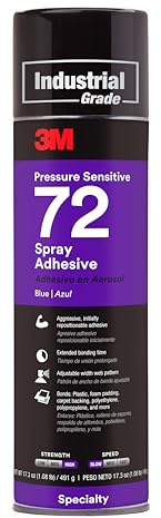 3M 72 Pressure Sensitive Spray Adhesive, Blue 17.3 Net Ounces, Aerosol Can