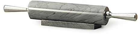 RSVP International Gray Marble Rolling Pin for Baking & Stand, 10 | Designed to Keep Pastry Dough Cold | Fondant, Pie Crust, Cookies, Pastries, Pasta, Pizza Dough, Biscuits