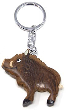 Cornelißen Schlüsselanhänger Wildschwein, Holz, Braun, Unisex, Tierfreunde, Handgearbeitet