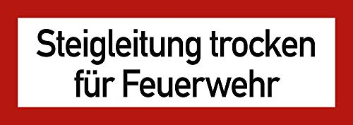 Schild Steigleitung trocken für Feuerwehr gemäß DIN 4066, Kunststoff 105 x 297 mm (Brandschutzschild) wetterfest
