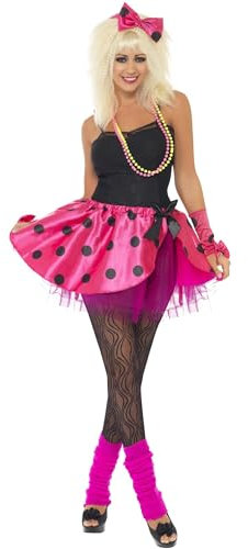 Smiffys Kit tutu rose, rose fluo, avec tutu, bandeau et mitaines