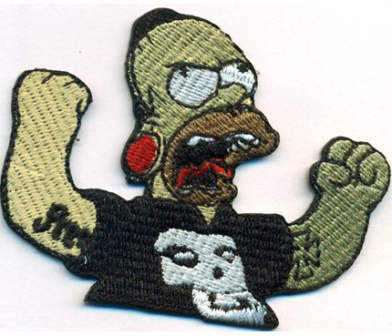 Homer Simpson Rocker Heavy Metal Biker Rockabilly Misfits Punk Anarchy Aufnäher Patch