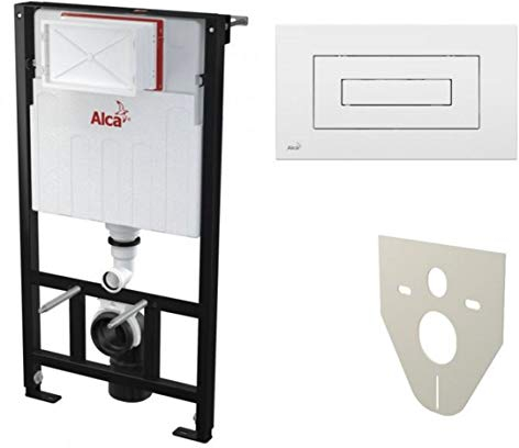 WC Vorwandelement für Trockenbau 100 cm inklusive Betätigungsplatte Weiss Typ Cube Unterputzspülkasten Spülkasten Wand WC hängend Schallschutz