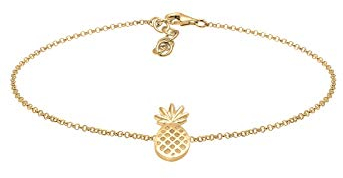 Elli Fußschmuck Damen Fußkettchen Ananas Tropical in 925 Sterling Silber vergoldet