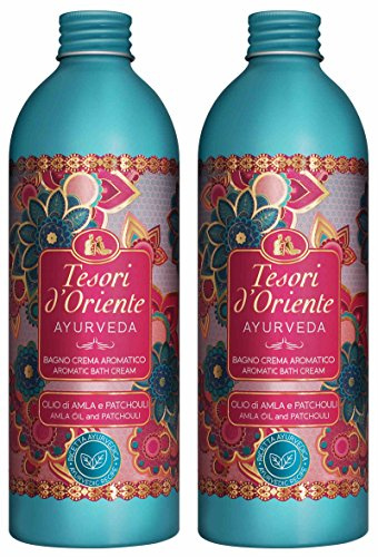 Tesori d'Oriente:Ayurveda Aromatic Bath Cream, Ayurvedic Recipe - 16.9 Fluid Ounces (500ml) Bottle (Pack of 2) [ Italian Import ]