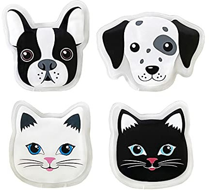 Taschenwärmer Hund und Katze 4er Set - Wichtelgeschenk, Handwärmer, Taschenheizkissen