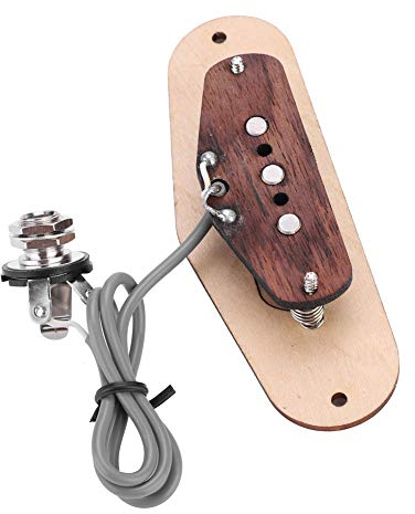Dilwe Gitarren Pickup, hölzerne magnetische Pickup Audio Wandler mit 6,35 mm Jack für 3 String akustische Zigarrenbox Gitarre