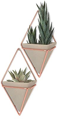 Umbra Trigg Wandvase 2er-Set 11x6x19 cm Concrete/Copper