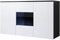 MB Muebles Bonitos, Buffet Meuble TV Suspendu Luke A2 pour Salon et Salle à Manger avec Lumière LED, Meuble en Mélamine Brillante, Couleur Noir et Blanc, 120x70x40 cm