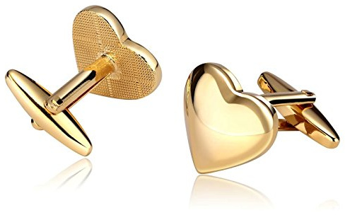 Beydodo Herren Edelstahl Manschettenknöpfe Hochzeit (Cufflinks) Liebe Herz Gold Manschettenknopf Cuff Link