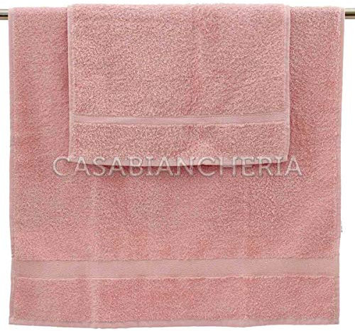 Gabel Coppia Asciugamani di Spugna Tintaunita-Rosa Cipria