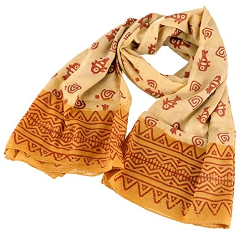 GURU SHOP Leichter Pareo, Sarong, Handbedrucktes Baumwolltuch - Farb Kombination 36, Herren/Damen, Baumwolle, 190x120 cm