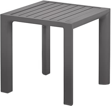 Kai Wiechmann Beistelltisch Aluminium 45 x 45 cm Taupe modern leicht für Garten Balkon Terrasse