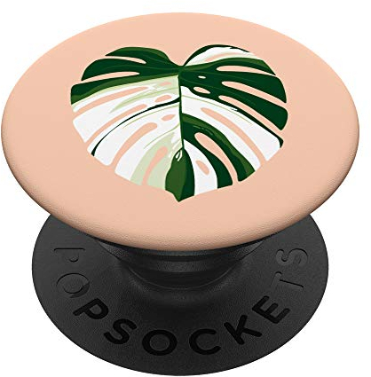 PopSockets Tropische Grünpflanze Monstera Deliciosa Variegata Blatt PopSockets PopGrip: Ausziehbarer Sockel und Griff für Handys/Tablets mit Tauschbarem Top