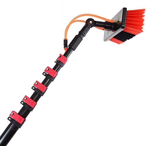 YQ&TL Perche Tige Télescopique Brosse de Nettoyage Solaire Panneaux Fenêtre Nettoyage Kit,3.6M-11M pour Nettoyage Panneaux solaires, Bâtiments De Grande Hauteur Et Les Gros Véhicules 11m