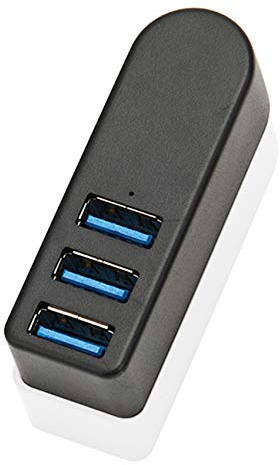 EasyULT USB 3.0 Hub, Portable Data Hub 3 Ports USB 3.0 pour Transfert de Données 5Gb/s, Aluminium Mini HUB 3.0 Orientable à 270°, Compatible avec Windows, Mac OS(Noir)