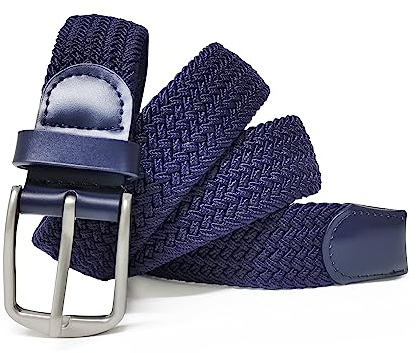 Gloop Unisex Gürtel Stretch, Leder für Damen und Herren 18730, 18730a5 blau,