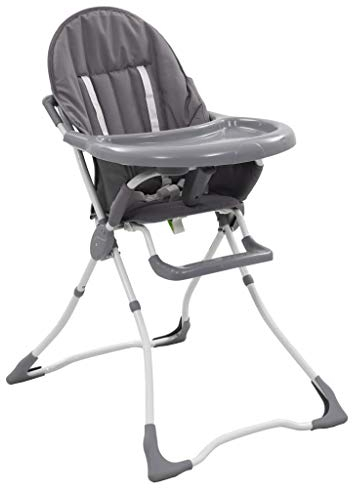 Tidyard Baby Hochstuhl für 6 bis 36 Monaten Zusammenklappbar Babystuhl Kinderstuhl Kinderhochstuhl Babyhochstuhl Baby Essstuhl Grau Weiß