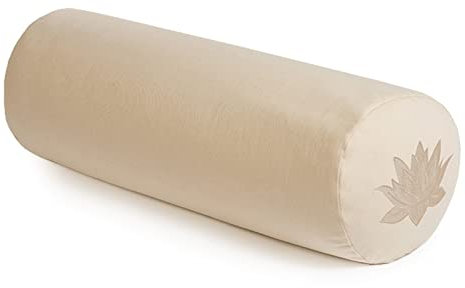 Yoga Studio Lotus Yoga-Kissen, Bio-Buchweizenschalen, GOTS-zertifiziert, abnehmbarer, waschbarer Bezug aus Bio-Baumwolle, ideal für Yoga, Meditation – (Ecru)