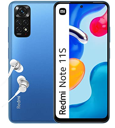 Xiaomi 3662515023430 Redmi Note 11S, Smartphone plus Kopfhörer, Handy, 6,43'' 90 Hz FHD+ Amoled DotDisplay, MediaTek Helio G96, 108 MP Kamera, 5000 mAh, Twilight Blau, 6 + 64 GB