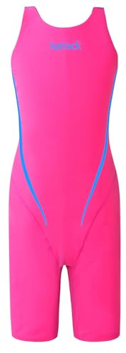 karrack Girls Swimming Suit Sports Conjoined Girls Training Competition Children Swimming Suit Rose Red