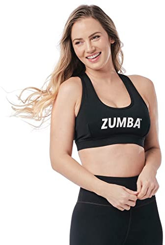 ZUMBA Damen Modern/tailliert Sport-BH, Undurchsichtige, Schwarz, X-Small